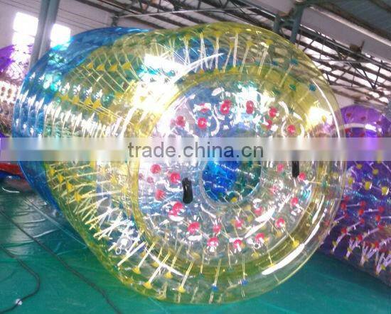 colorful inflatable water roller ball for kids and adults, inflatable human hamster ball