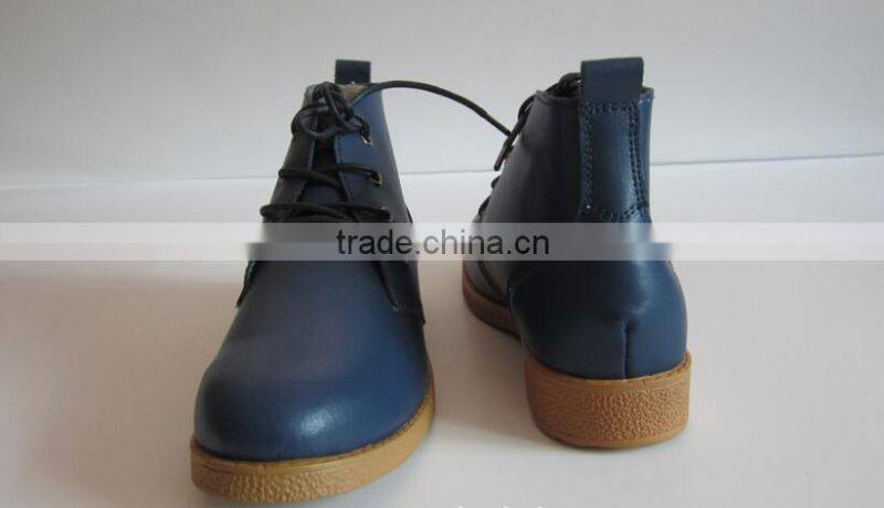 2016 girl fashion flat leather boot for ladies for woman made in China