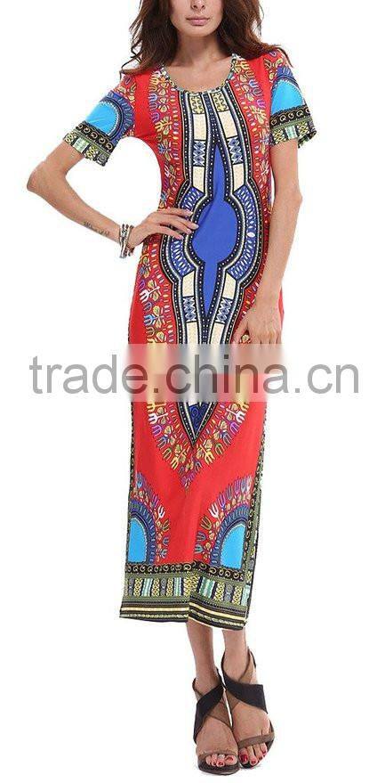 Oem service China supplier ladies dress/fashion design women dashiki dress/africa printed long dress