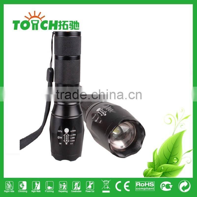 classic lights led E17 Zoomable LED Torch light XM-L T6 waterproof 5 modes long-range led Flashlight