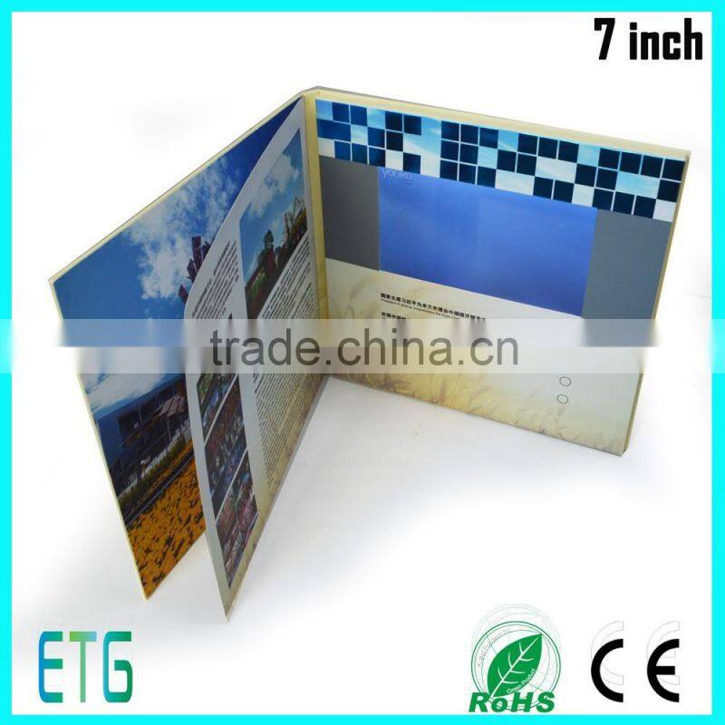 2016 cheap advertising 7 inch video greeting card
