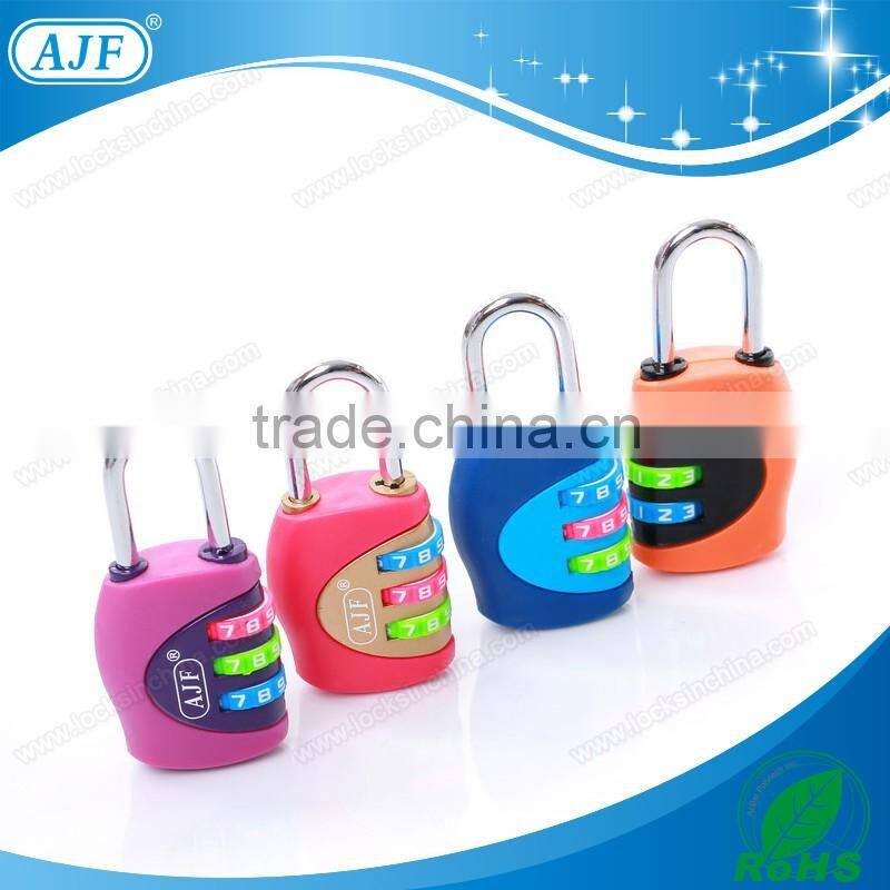 AJF TSA style fashion modeling 3 digits colorful novel High quality custom luggage bag lock
