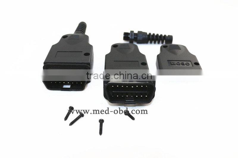16Pin OBD2 Connector J1962m PCB Plug with Enclosure and Strain Relief
