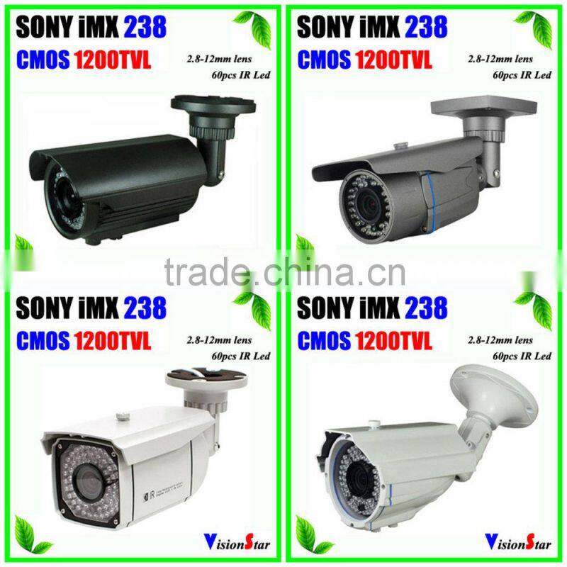 Outdoor Security Camera Systems 1200TVL 1/3"SONY IMX238+AVS05P Infrared IR Cut Waterproof CCTV Camera Varifocal Lens Camera