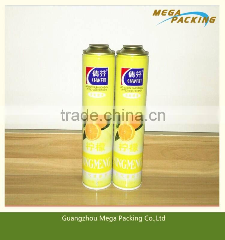 Lemon air cleaner spray aerosol can of diameter 52mm with CMYK