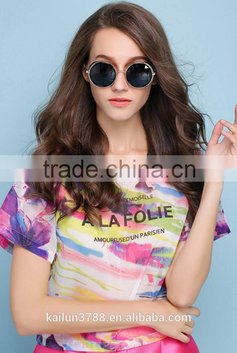 oversize round metal fashion sunglasses 666666