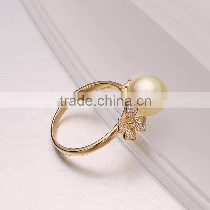 gemstone ring AAA akoya8-9mm golden/white engagement rings