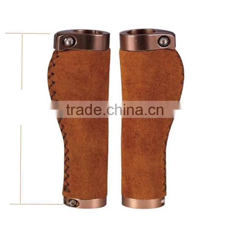 1 Set Universal Handle Heated Grips Handlebar Warmers leather handle brown color