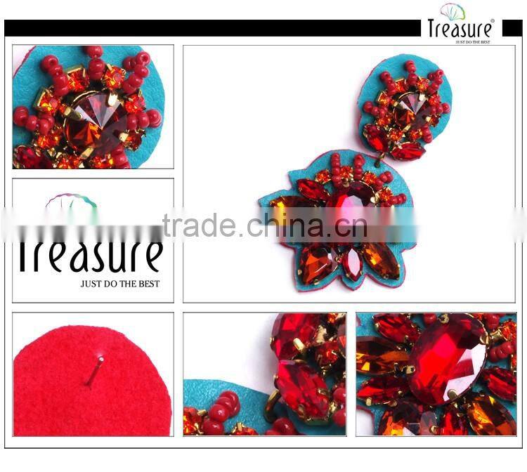 2014 fashion jewelry red crystal earring dangle diamond earrings jewelry for women