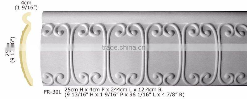 Polystyrene High Quality Good price beautiful PU decorative Wall Chair Rails