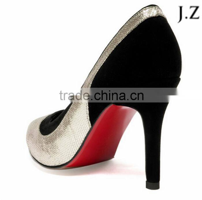 O77 custom made pump shoes black and sliver upper dress shoes for women new collection