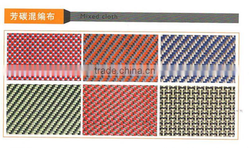 Supply black carbon fiber blue kevlar fiber hybrid fabric for sale