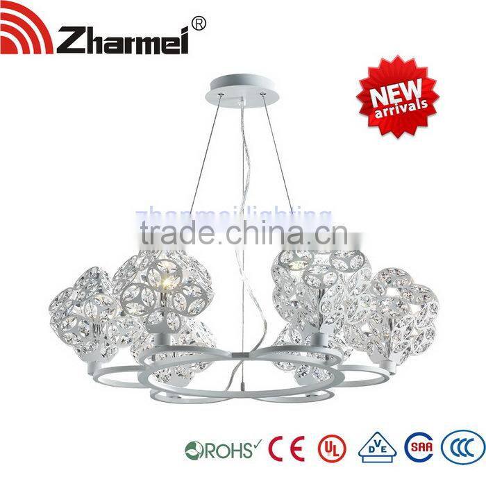 White Chandelier Modern crystal E27 Pendant Lamp,pendant light