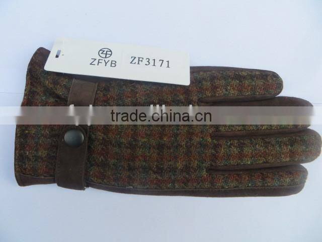 cheap leather pig suede working gloves