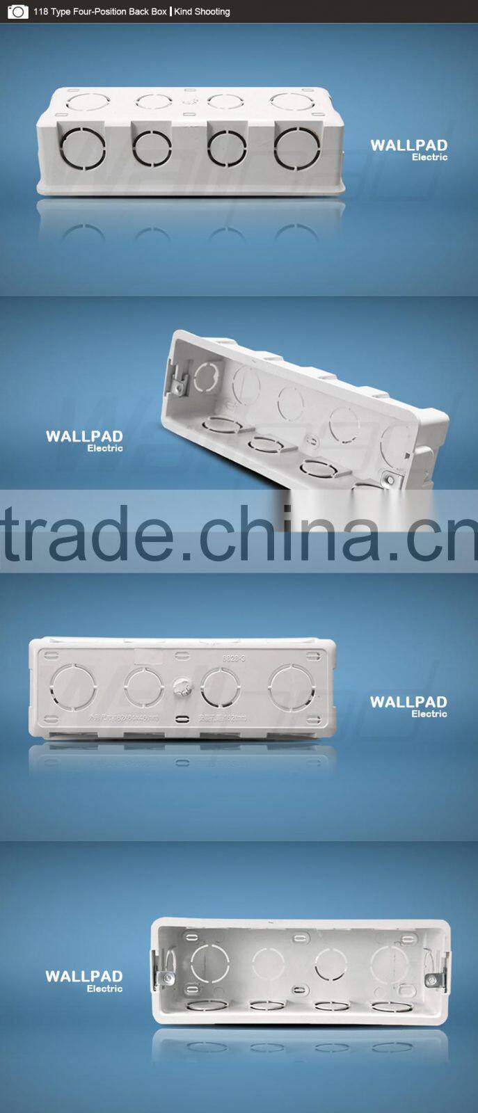 2015 New Arrival Hot Sale Wallpad For 197*72mm Wall Switch & Socket Mounting Plastic Electrical Junction Back Box