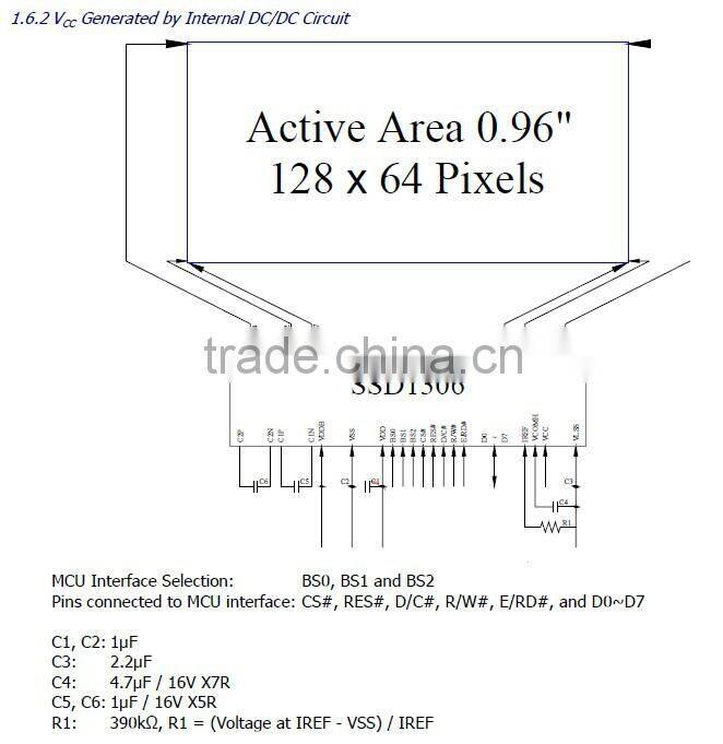 0.96 inch Oled 128 * 64 yellow blue highlight industry preferred screen manufacturers selling
