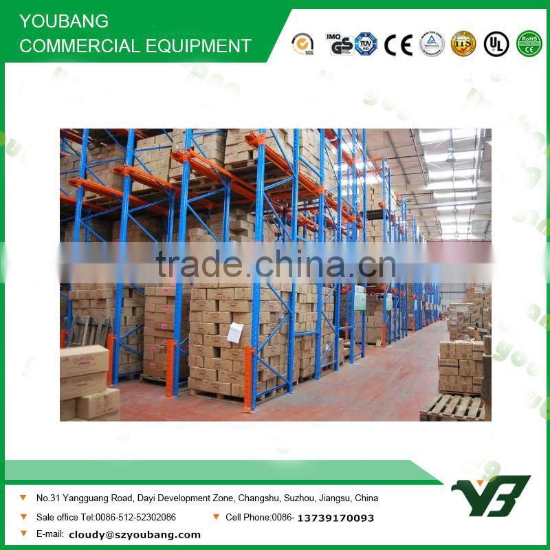 Hot sell best price multi level long span heavy duty warehouse drive through pallet rack, storage rack (YB-WR-C33)