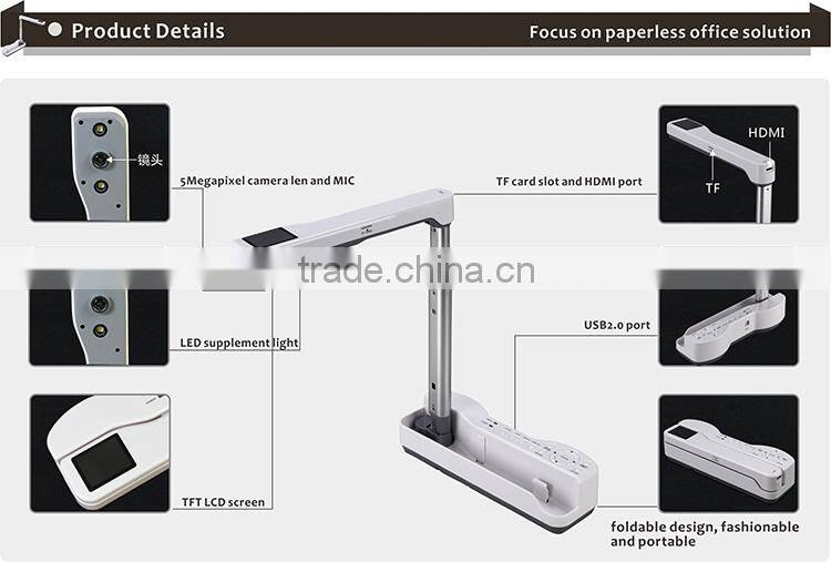 5MP portable HDMI A3 visual presenter education presentation