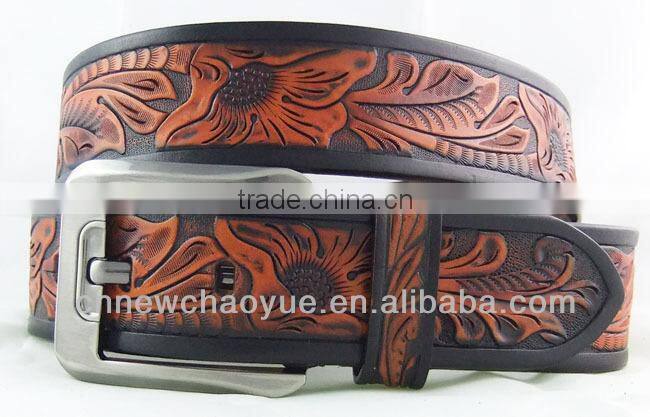 LONGHORN RODEO HAND TOOLED BROWN LEATHER WESTERN BELT Belt Wholesale With Various Colors and Factory Prices