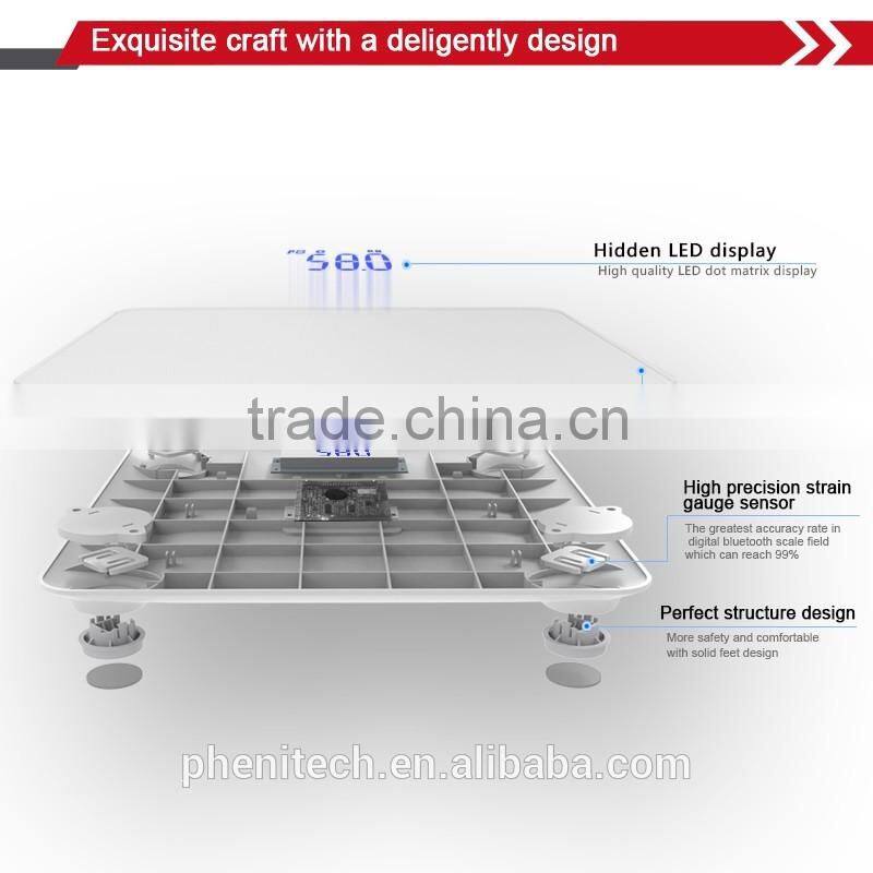 Large Led Display Black Bluetooth Body Scale Digital Weighting Scale