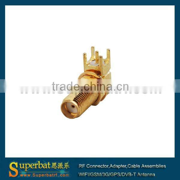 SMA thru hole Jack right angle PCB Mount long version
