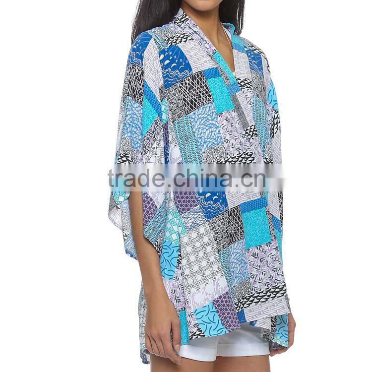 China Clothing Supplier Alibaba Women Wholesale Printed Thin Coat Kimono Cardigan