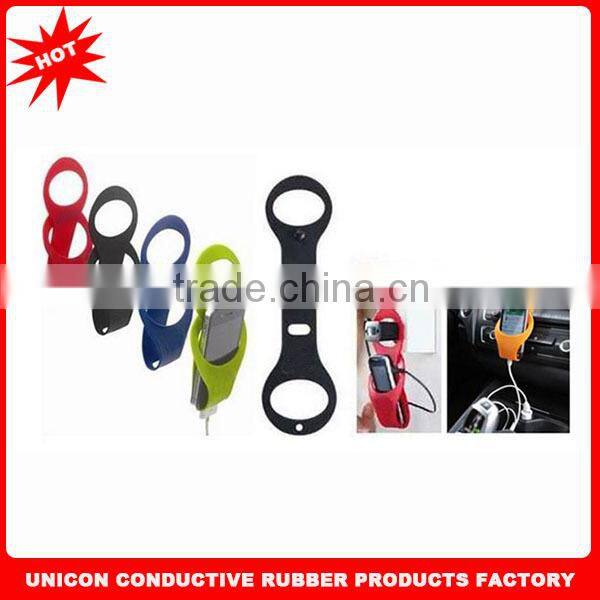 Hot sell wholesale cheap colorful silicone cell phone charger holder