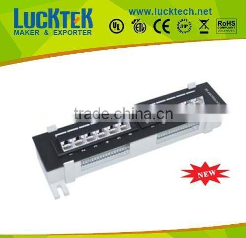 10inch wall mounted 45 degree utp cat6 12 ports patch panel