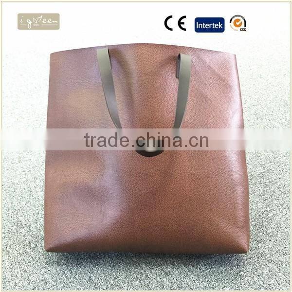 2016 new design fashion shopping bag leather shopping bag ladies tote bag