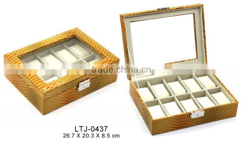 Luxury top-end snake leather watch box