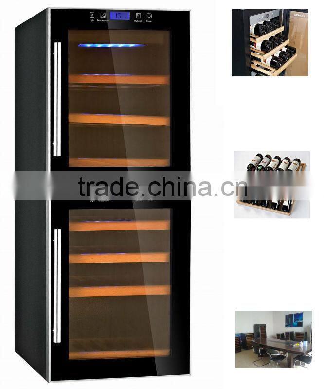 125L wooden shelves wine bar fridge