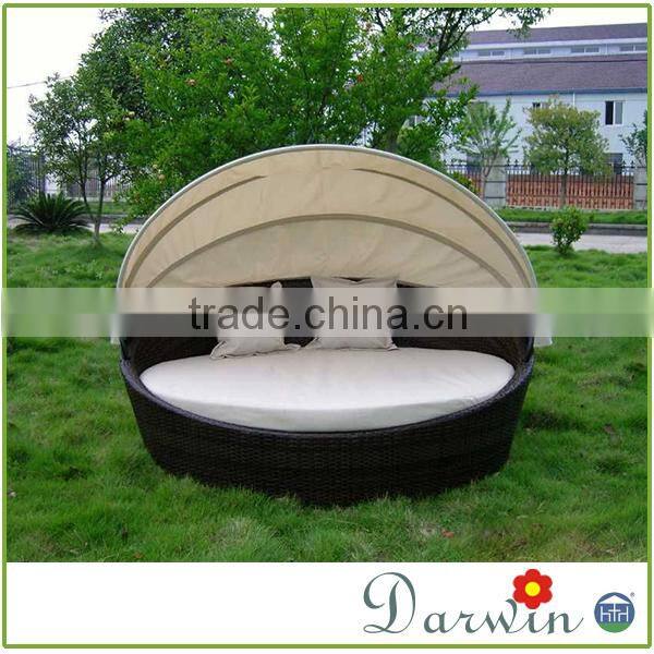 Hot sale modern outdoor sunbed lounge furniture garden round daybed bed