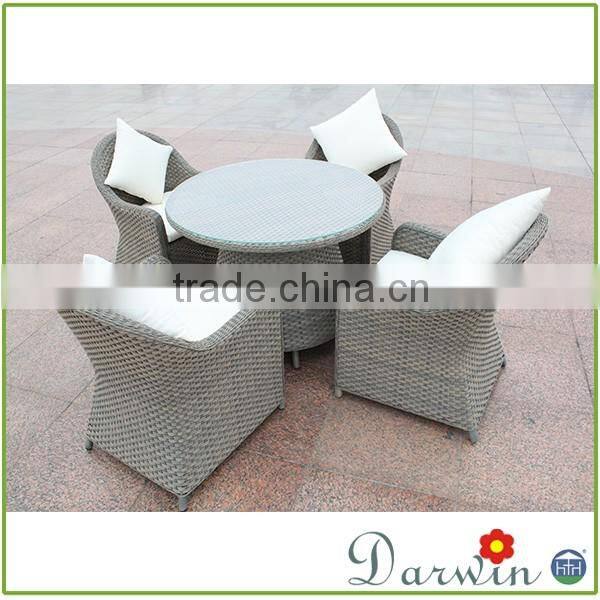 Modern rattan wicker coffee shop bali table and chairs recycled plastic outdoor furniture