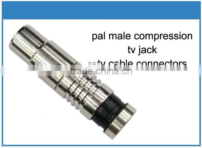Popular pal male tv jack compression conector tv