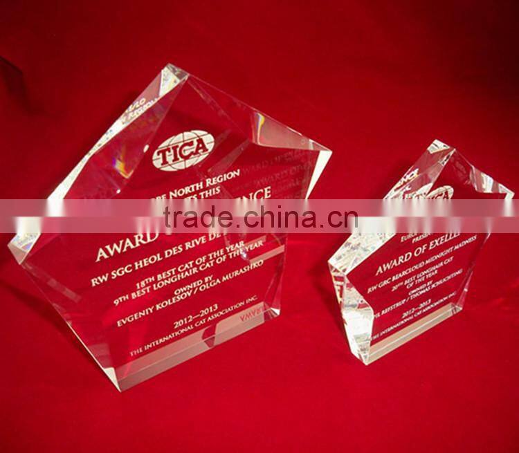 Crystal Award Trophy Award of Exellence TICA trophy