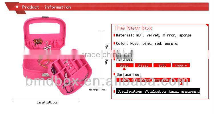 wholesale pink flocking jewellery box