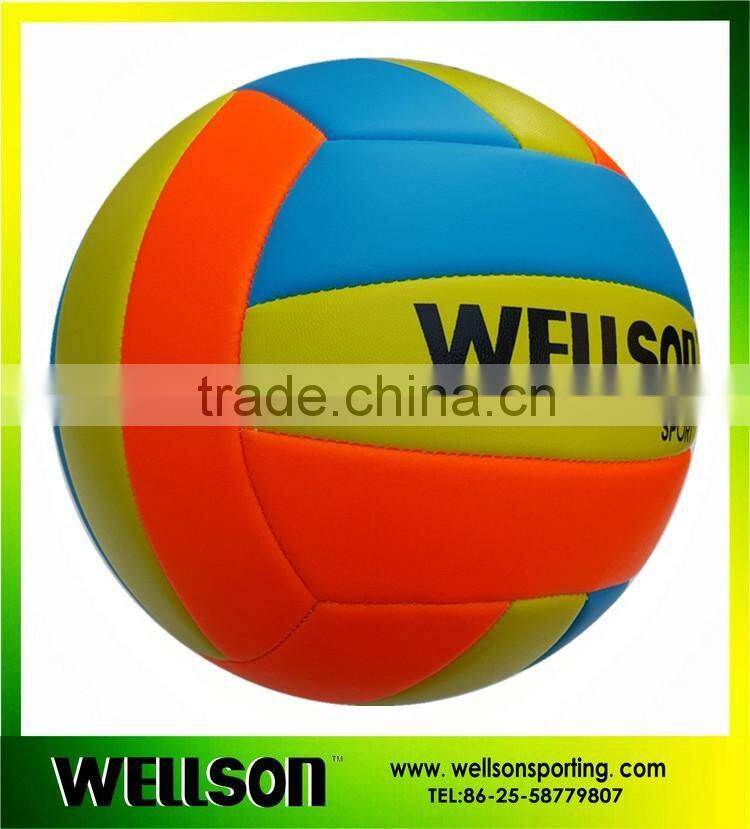 Colorful machine stitched 18 panels volleyball