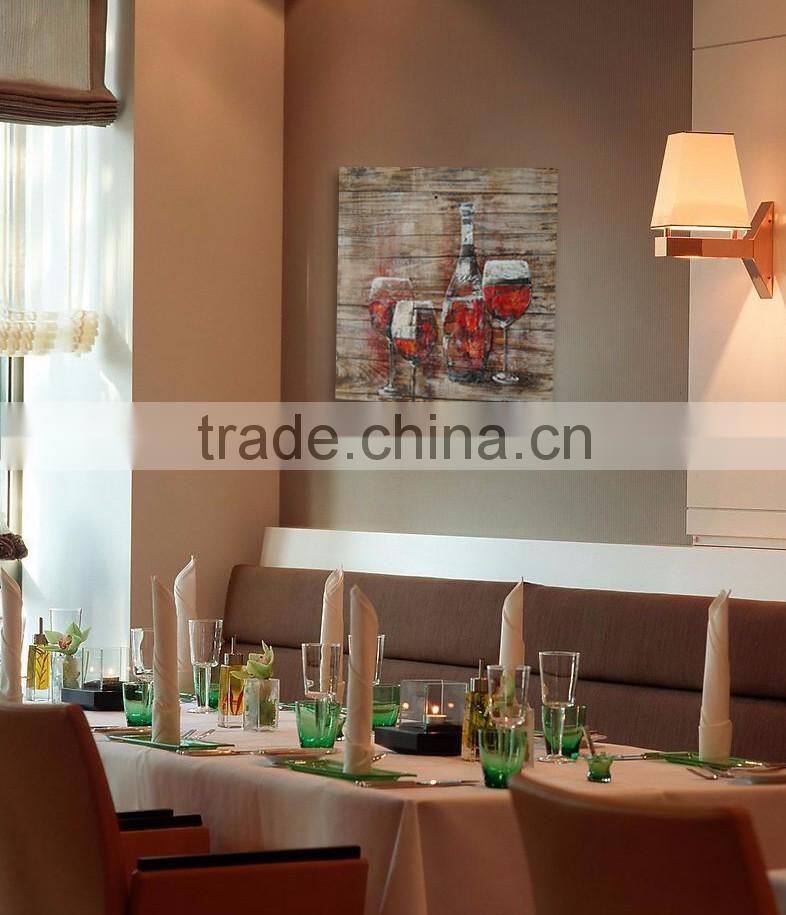 Modren Wine Party MB173 High Quality Handmade Art Wall Still Life Painted on board Oil Painting