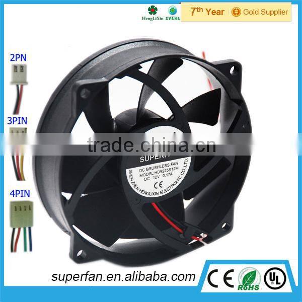 92*92*25mm High temperature fan kitchen exhaust fan 24 volt fan with Dual ball