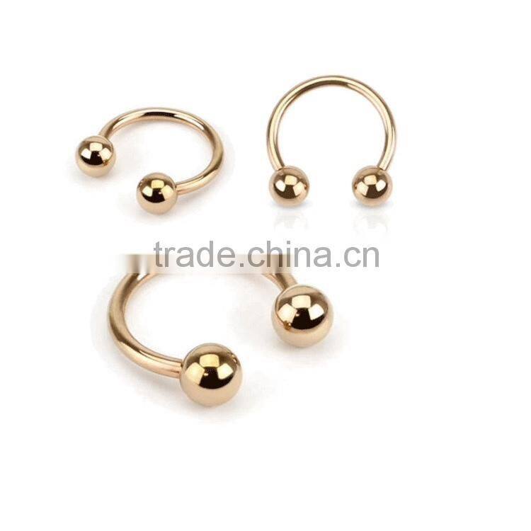 Rose Gold Plate Circular Barbell Body Piercing Jewelry