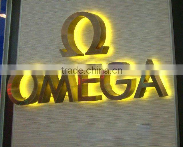 Stainless steel channel letter backlit, metal letter backlit, stainless steel shop sign backlit