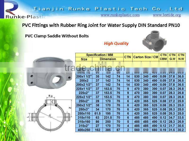 PVC Pipe Fittings with Rubber Ring Joint for Water Supply