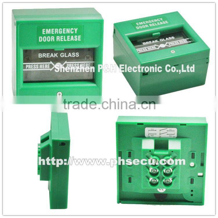 Green Color Double Pole 12VDC Alarm System conventional Manual Alarm Button