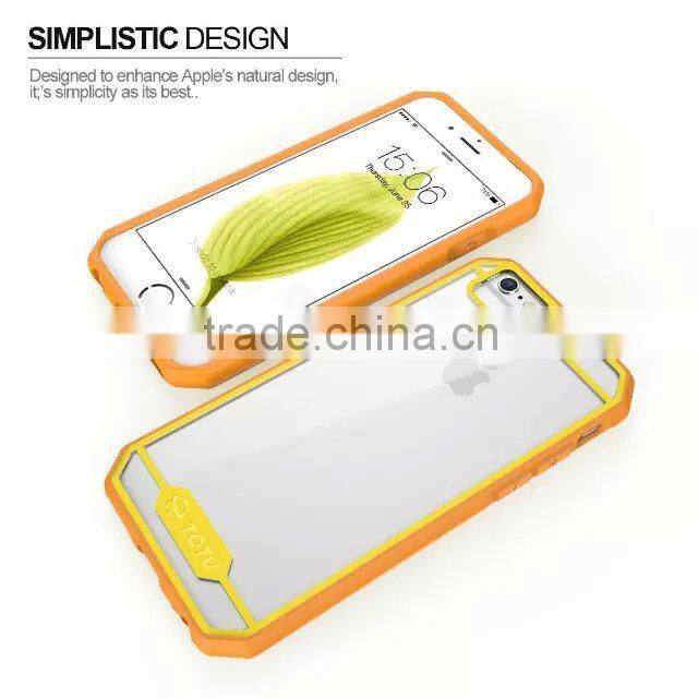 For Apple iPhone 6 Bumper Case, Fashion Hybrid Color Clear Hard Case with TPU Side Bumper Cover Case For Apple iPhone 6 4.7 5.5