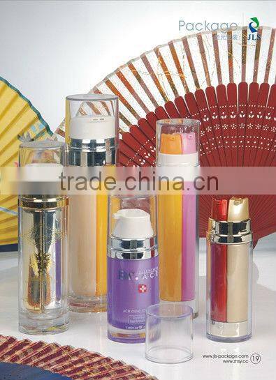 cosmetic dual pump bottlewith PS material