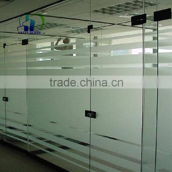 Frosted glass Acid etched tempered glass sand blast glass