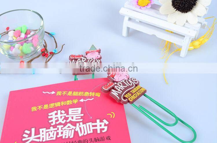 custom logo promotion plastic bookmark clip