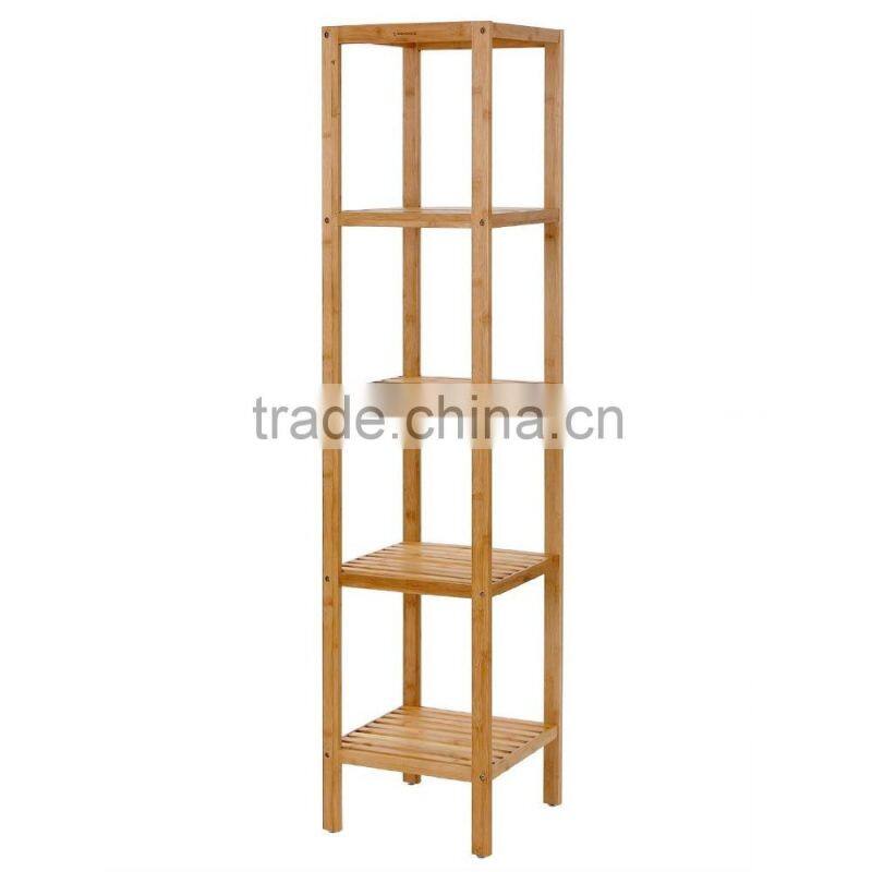 Bamboo Bathroom Shelf 5-Tier Multifunctional Storage Rack