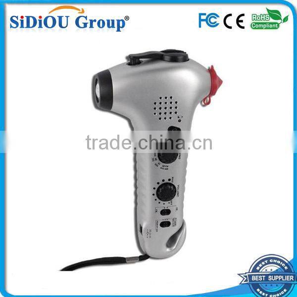 fm radio with dynamo torch hand crank dynamo flashlight