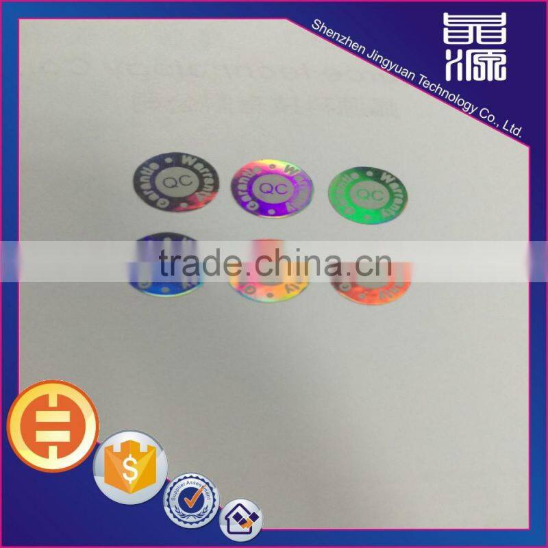 Hot selling Custom disposable HoneyComb Tamper Evident Hologram Sticker